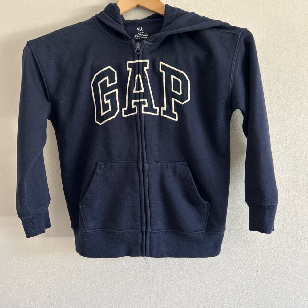 GAP Blue Zip-Up Hoodie Sweatshirt Kid’s Sz 6/7